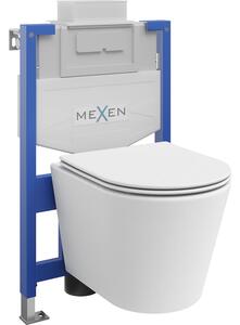 Mexen beépíthető Felix XS-U WC váz WC csészével Rico és leeresztő automatikás ülőkével, Fehér mat - 68530724001