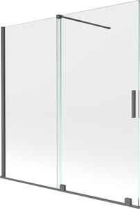 Mexen Velar Kádparaván 2 részes csúszó 160 x 150 cm, átlátszó nano, gun gray s csiszolt- 896-160-000-01-66 Kádparaván