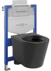 Mexen beépíthető Felix XS-U WC váz WC csészével Rico, Fekete matt - 6853372XX85