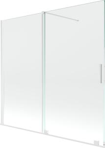 Mexen Velar Kádparaván 2 részes csúszó 170 x 150 cm, átlátszó nano, fehér - 896-170-000-01-20 Kádparaván