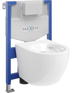 Mexen Lena Fenix XS-F falba alatti WC tartó szett WC csészével, fehér fényes - 6803322XX00