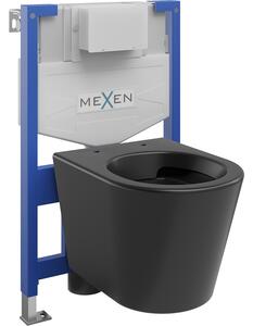 Mexen beépíthető Felix XS-F WC váz WC csészével Rico, Fekete matt - 6803372XX85