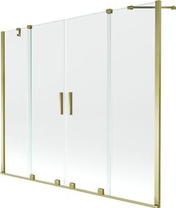 Mexen Velar Duo Kádparaván 2 részes csúszó 170 x 150 cm, átlátszó nano, arany - 896-170-000-02-50 Kádparaván