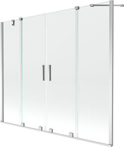 Mexen Velar Duo Kádparaván 2 részes csúszó 190 x 150 cm, átlátszó nano, króm - 896-190-000-02-01 Kádparaván