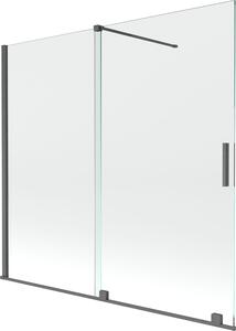 Mexen Velar Kádparaván 2 részes csúszó 170 x 160 cm, átlátszó nano, gun gray s csiszolt- 896-170-000-01-66 Kádparaván