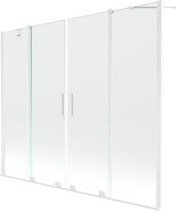 Mexen Velar Duo Kádparaván 2 részes csúszó 190 x 150 cm, átlátszó nano, fehér - 896-190-000-02-20 Kádparaván