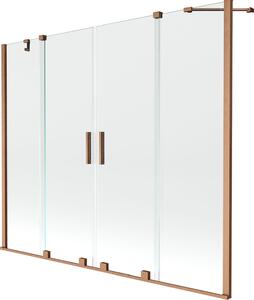 Mexen Velar Duo Kádparaván 2 részes csúszó 170 x 150 cm, átlátszó nano, réz csiszolt- 896-170-000-02-65 Kádparaván