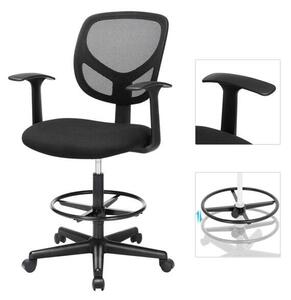 Ergonomikus irodai szék kartámaszokkal, forgó szék 55-75 cm ülésmagasság, Fekete