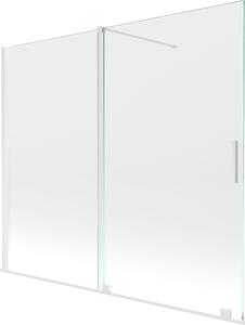 Mexen Velar kádparaván, 2-szárnyú toló, 180 x 150 cm, átlátszó, fehér - 896-180-000-01-20