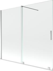 Mexen Velar Kádparaván 2 részes csúszó 180 x 150 cm, átlátszó nano, króm - 896-180-000-01-01 Kádparaván