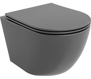 Mexen Lena, függő wc csésze 480x360x355 mm lassan süllyedő ülőfelülettel, sötétszürke, 30224071