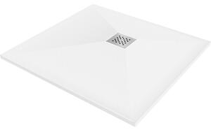 Mexen Stone+ négyzet kompozit zuhanytálca 70 x 70 cm, Fehér - 44107070