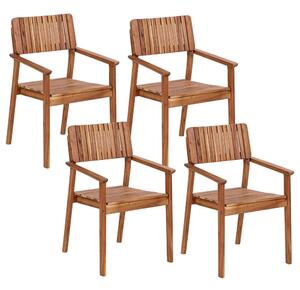 Kerti szék 4 részes készlet Keményfa Világos fa árnyalat AGELLO