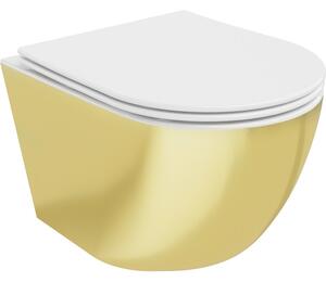 Mexen Lena, függő WC csésze 480x360x355 mm, fehér - arany, 30224006