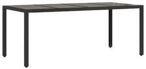 VidaXL Polyrattan Kerti Asztal - Üveglap - 190x90 cm