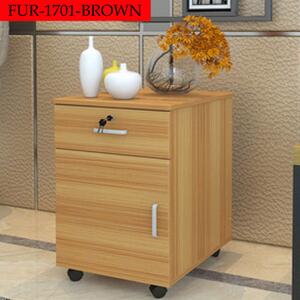 FUR-1701-Brown zárható fiókos szekrény guruló konténer 56 x 36 x 40 cm