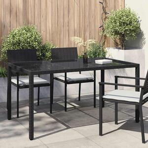 Kerti Asztal Fekete 150 x 90 x 75 cm polirattan
