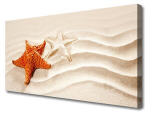 Vászonkép Starfish on Sand Beach 100x50 cm