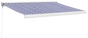 VidaXL kék-fehér szövet és alumínium behúzható napellenző 3,5 x 2,5 m