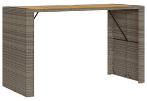 VidaXL szürke polyrattan kerti asztal akácfa lappal 185 x 80 x 110 cm