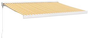 VidaXL sárga-fehér szövet és alumínium behúzható napellenző 3 x 2,5 m