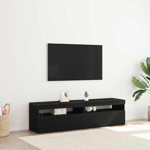 TV szekrény 2 db Fekete tölgy Szerelt Fa