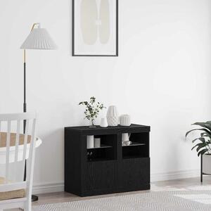 LED tálaló 2 db 41 x 37 x 67 cm Szerelt Fa Fekete tölgy