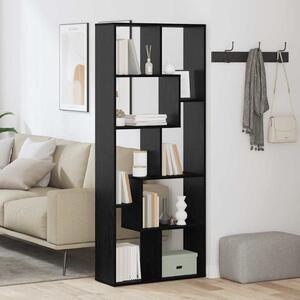 Könyvespolc 8 szintes 67 x 25 x 162 cm Szerelt Fa Fekete tölgy