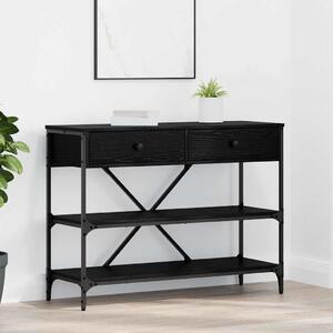 Konzolasztal fiókkal Fekete tölgy 100 x 34,5 x 75 cm faszínű