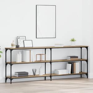 Konzolasztal kézműves tölgy 200 x 29 x 75 cm Mérnöki fa és fém