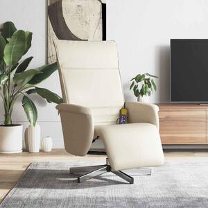 Krémszínű műbőr dönthető masszázsfotel lábtartóval