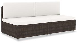 2 személyes barna elemes polyrattan kanapé