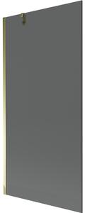 Mexen Next, kádparaván 1 szárny 90 x 150 cm, fix szárny, 6 mm szürke üveg, arany profil, 895-090-000-00-40-50