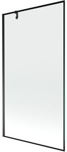 Mexen Next, kádparaván 1 szárny 100 x 150 cm, fix szárny, 6 mm átlátszó üveg fekete mintával, fekete profil, 895-100-000-00-70-70