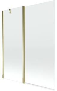 Mexen Flip, kádparaván 1 szárny 140 x 150 cm, forgó szárny, 6 mm átlátszó üveg, arany profil, 894-140-101-50-00