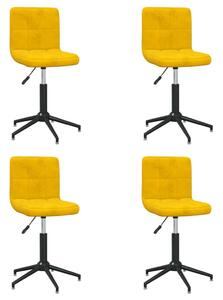 VidaXL 3087674 Swivel Dining Chairs 4 pcs Mustard Yellow Velvet 