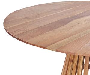 Sötétbarna akácfa étkezőasztal ⌀ 120 cm MESILLA