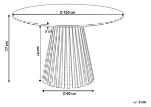 Sötétbarna akácfa étkezőasztal ⌀ 120 cm MESILLA