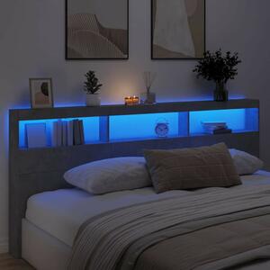 VidaXL Áthidalószekrény - LED Világítás - Betonszürke - 220cm