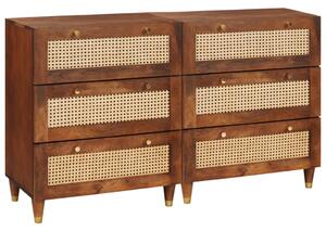 Tálalószekrény készlet 2 db 60 x 33,5 x 75 cm Tömör Mangófát
