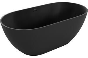 Mexen Rimini szabadon álló kád konglomerátumból 150 x 75 cm, fekete matt - 57241507570