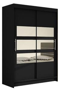 Gardróbszekrény Closico Pacron V, Laminált forgácslap, 200x120x58cm, Fekete