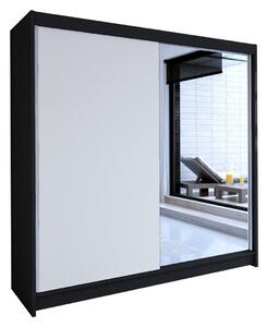 Gardróbszekrény Closico Cavaris I, Laminált forgácslap, 215x180x58cm, Fekete, Fehér