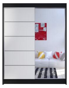 Gardróbszekrény Closico Vastor III, Laminált forgácslap, 200x150x58cm, Fekete, Fehér
