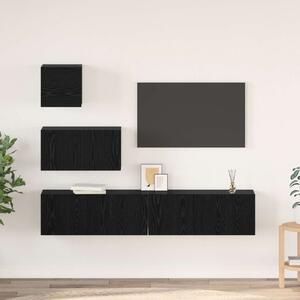 TV szekrény garnitúra 3 db Fekete tölgy Szerelt Fa