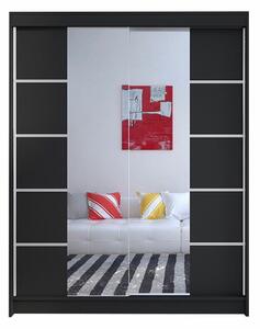 Gardróbszekrény Closico Vastor V, Laminált forgácslap, 200x150x58cm, Fekete