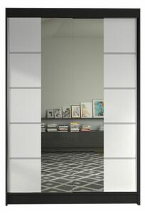 Gardróbszekrény Closico Salvor V, Laminált forgácslap, 200x120x58cm, Fekete, Fehér