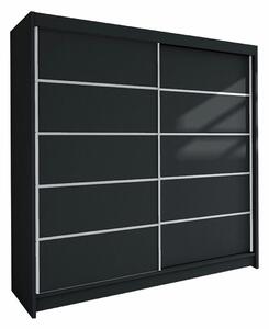 Gardróbszekrény Closico Cavaris IV, Laminált forgácslap, 215x180x58cm, Fekete