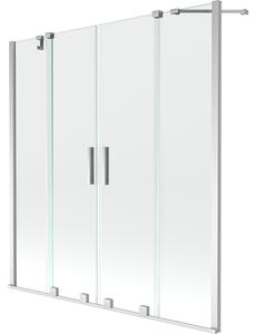 Mexen Velar Duo, 2 szárnyas eltolható kádparaván 140 x 150 cm, 8mm átlátszó üveg, króm profil, 896-140-000-02-01