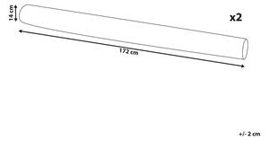 Barna plüss díszpárna kétdarabos szettben 172 x 14 cm GLADIOLUS
